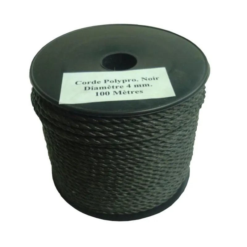 Haute Qualité CORDE POLYPRO NOIR 4 MM 100M