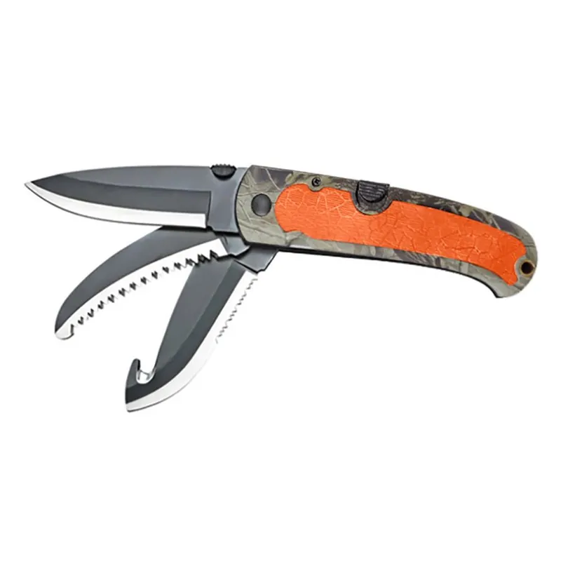 Solde COUTEAUX 3 LAMES MANCHE CAMO/ORANGE