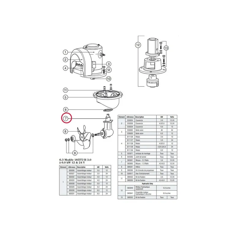 Acheter Direct Base for thruster Lewmar 185TT 3.0kW