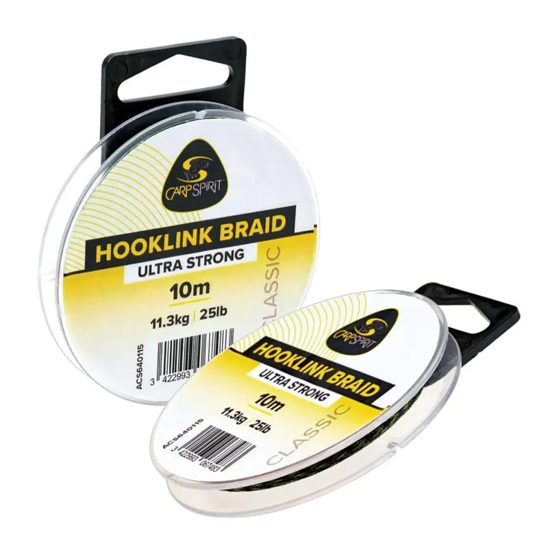 TRESSE A BAS DE LIGNE HOOKLINK BRAID 10M 25LB Haute Qualité