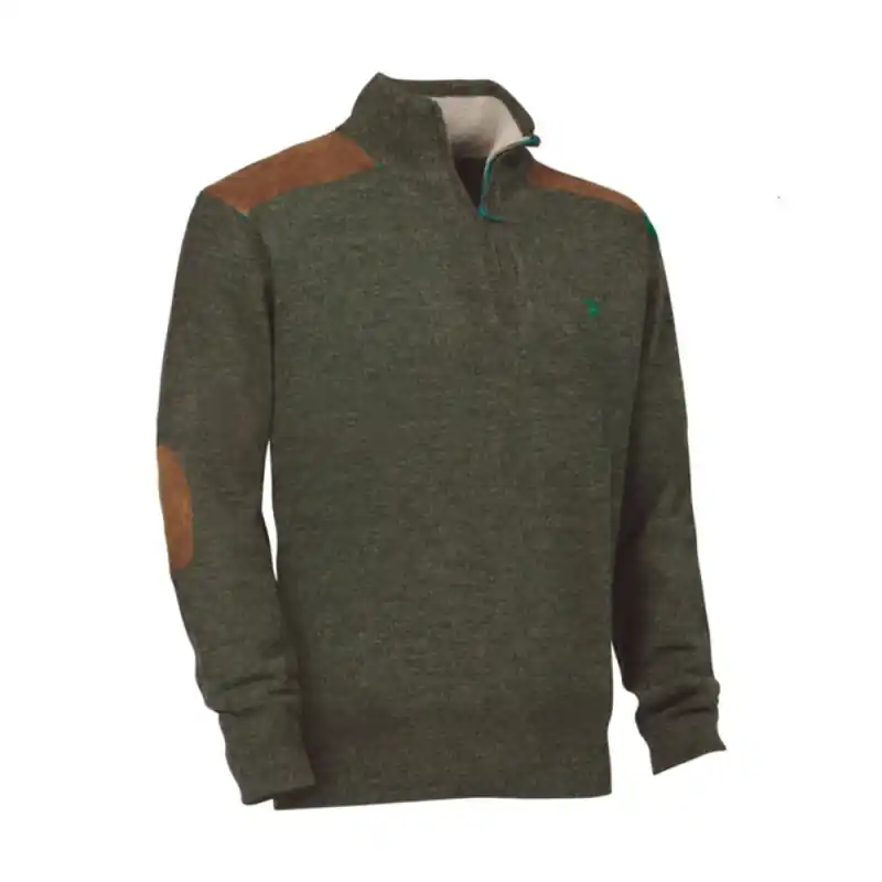 PULL LIGNE VERNEY CARRON FOX KAKI ZIPPE Meilleur Choix