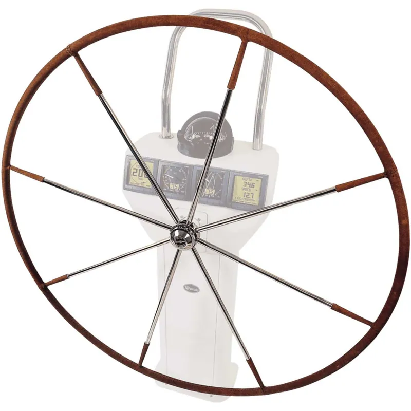 Affaire À Saisir Leather-covered boat wheel, Ø 1070 mm, 8 spokes