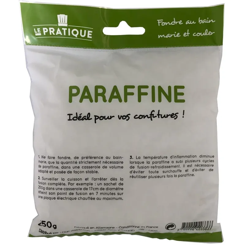PARAFFINE ALIMENTAIRE 250 GRAMMES Authentique