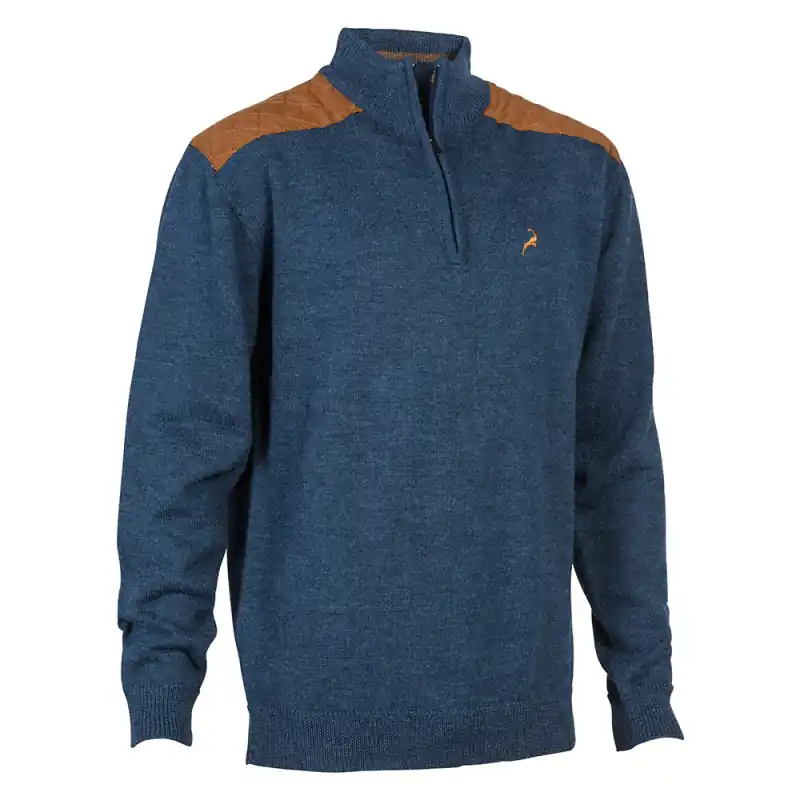 PULL LIGNE VERNEY CARRON FOX ZIPPÉ BLEU Prix Choc