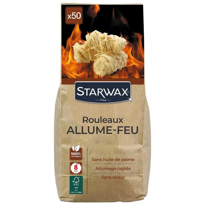 ROULEAUX ALLUME-FEU CHEMINÉE & BBQ X50 Expédié Aujourd’hui