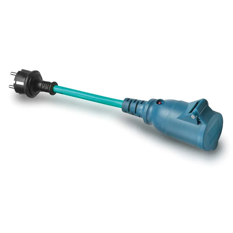 Steckeradapter CEE 7/7 auf CE mit Indikator Satisfait Ou Remboursé