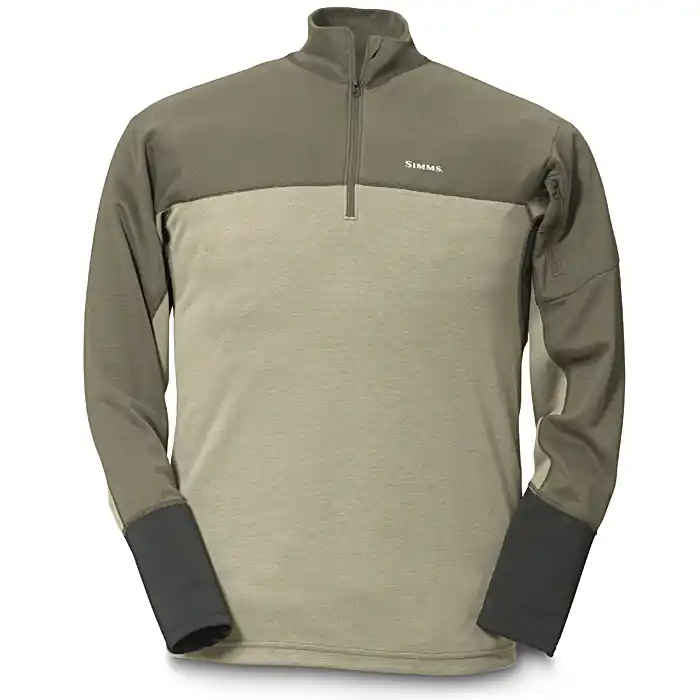 Achetez Aujourd’hui T-shirt technique L/S Simms Rivertek Zip – Brown/Moss