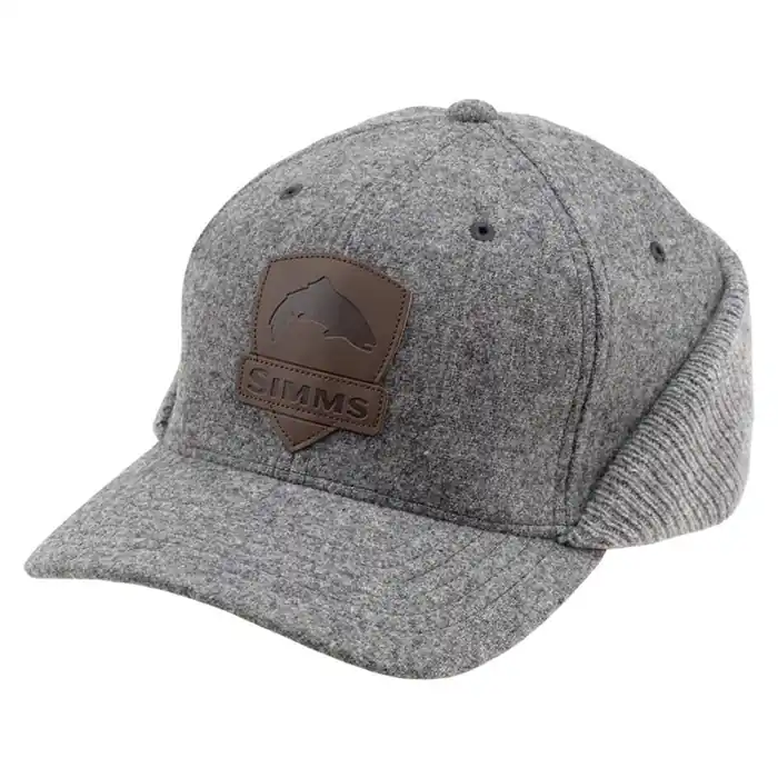 Casquette de pêche Simms Wool Flexfit Flap – Heather Grey Commander Vite