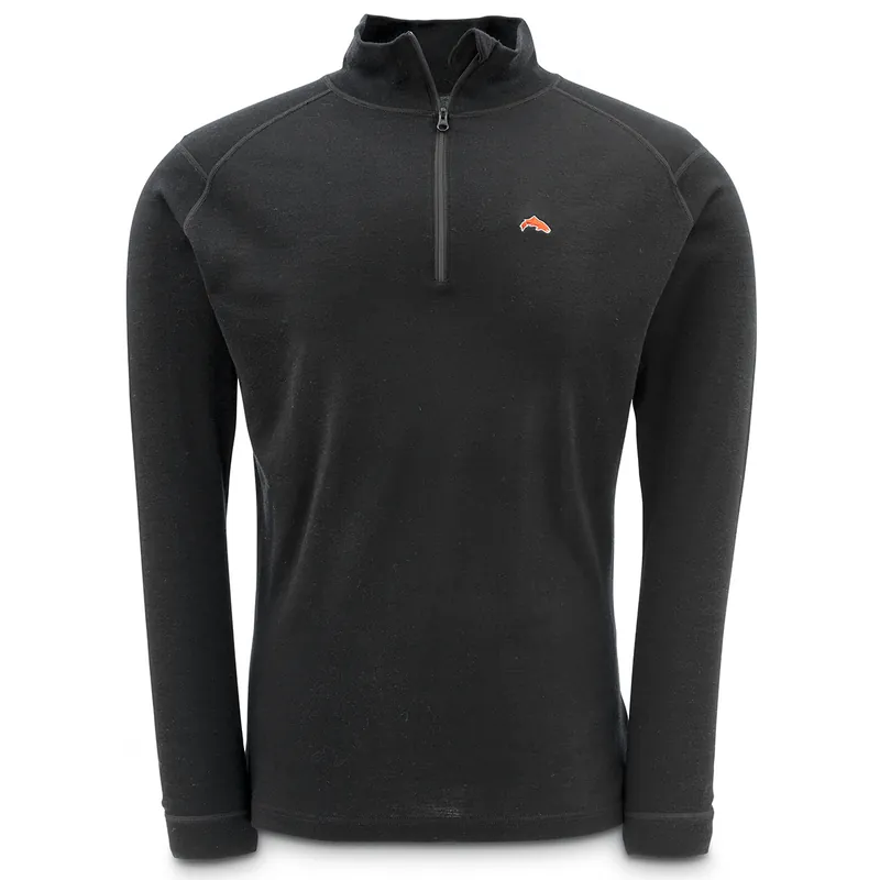 Acheter En Ligne T-shirt technique L/S Simms Downunder Merino Mid Zip Top – Black