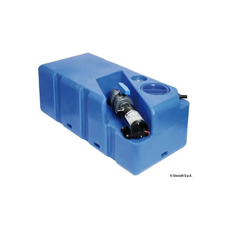 Livraison Express Réservoir eaux usées horizontal + broyeur 12V – 80 Litres – OSCULATI