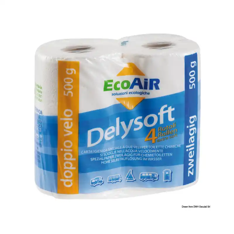 Expédition Rapide Papier-toilette hydrosoluble delysoft 4 pieces – Osculati