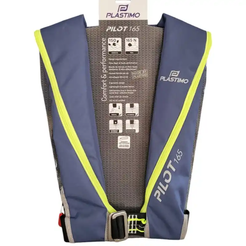 Populaire Gilet de sauvetage gonflable automatique avec harnais PILOT 165N bleu marine – PLASTIMO