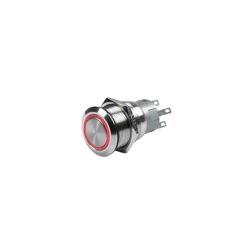 Vente Directe Red LED pushbutton – 12V – (on)-off