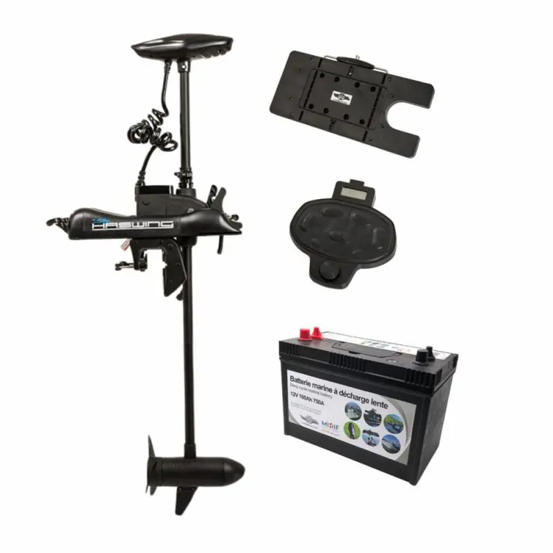 Solde Pack moteur cayman b 55 – 55 LBS avec pédale – Batterie plomb – Plaque Quick release – haswing