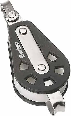 Expédition Rapide Poulie simple Barton avec manille pivotante et chien-assis