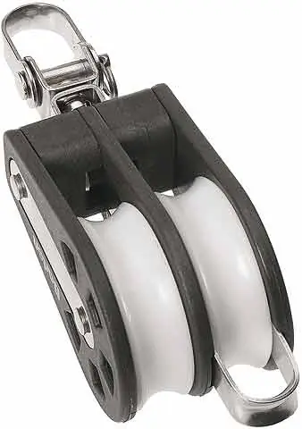 Poulie à deux disques Barton avec manille pivotante et chien-assis Meilleur Choix