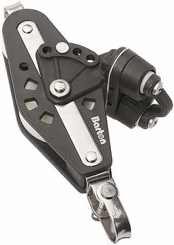 Poulie d&rsquo;écoute de grand-voile Barton avec manille pivotante et bout de chien Pas Cher