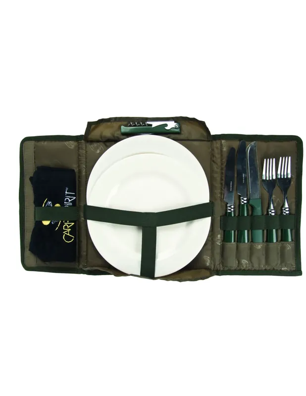 Ensemble de camping Carp Spirit : assiettes, fourchettes, couteaux, cuillères, couverts de pêche Nouveauté
