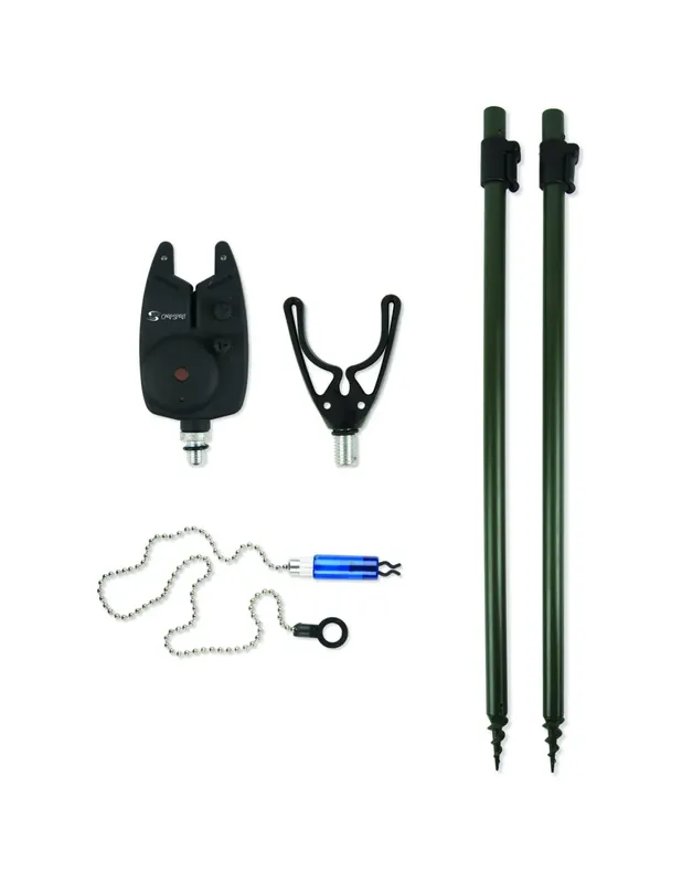 Prix Cassé Kit Carp Spirit 2 piquets, alarme visuelle et sonore, support de canne à pêche, ensemble d&rsquo;alarme