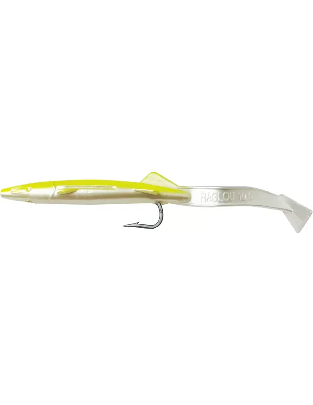 Raglou Spécial Leurre Silicone Traîne avec Hameçon 10,5 cm coloris jaune origine Prix Cassé